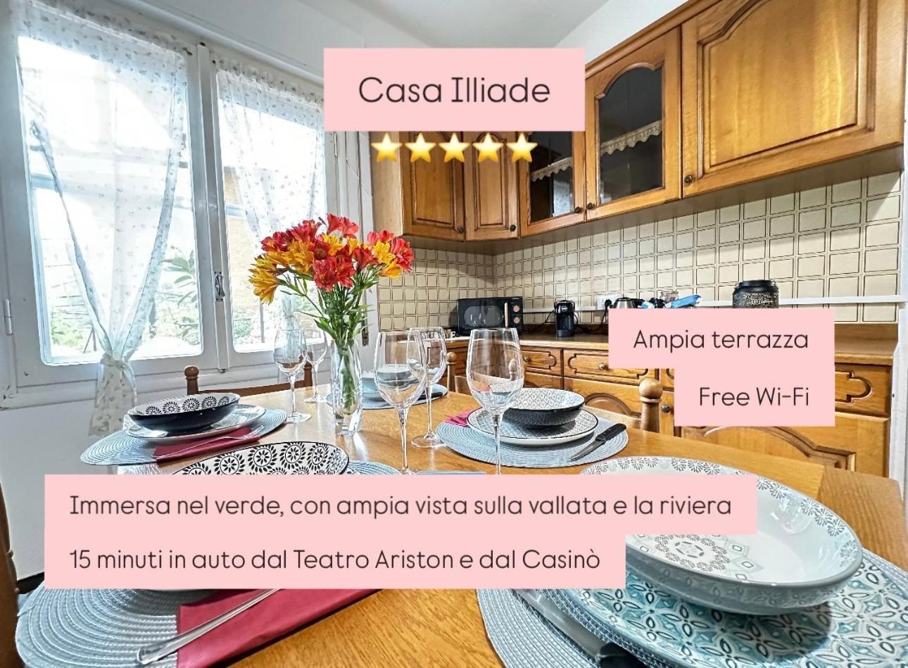 Sanremo Mare E Relax - Affittasi "Casa Illiade" Con Parcheggio Libero, Terrazza E Wi-Fi Apartment Luaran gambar